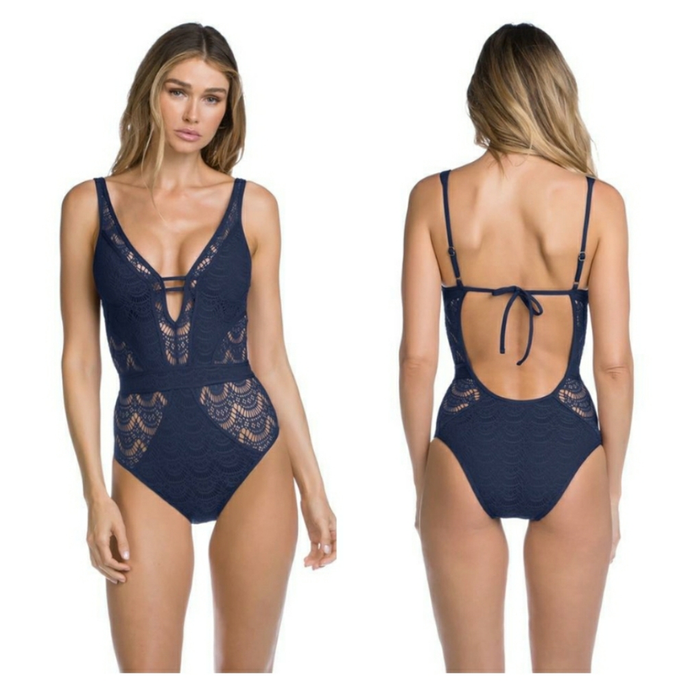 Becca Color Play Crochet One-Piece Swimsuit